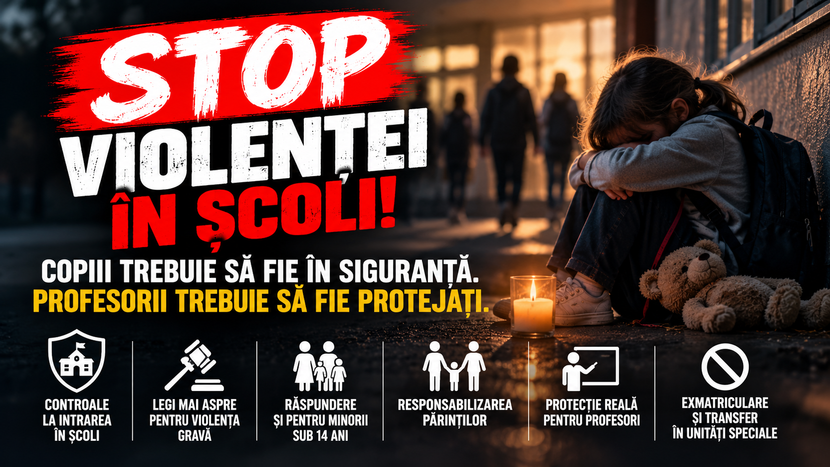 STOP VIOLENȚEI ÎN ȘCOLI! Siguranță, responsabilitate și legi mai aspre